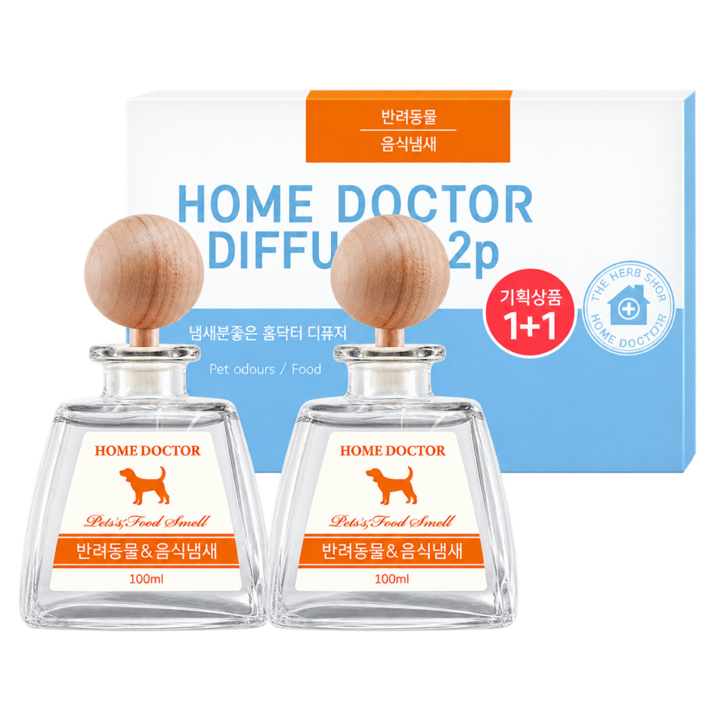 강아지 냄새 방향제 더허브샵 홈닥터 디퓨저, 반려동물·음식냄새용 100ml 2개 제품 이미지