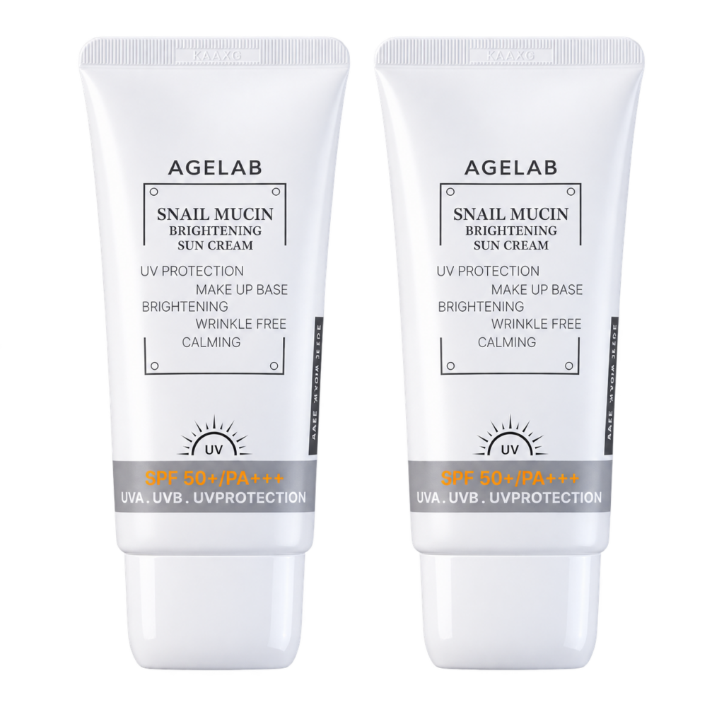여름철 필수템, 에이지랩 스네일 뮤신 브라이트닝 선크림 SPF50+ PA+++ 70ml 2개 제품 이미지