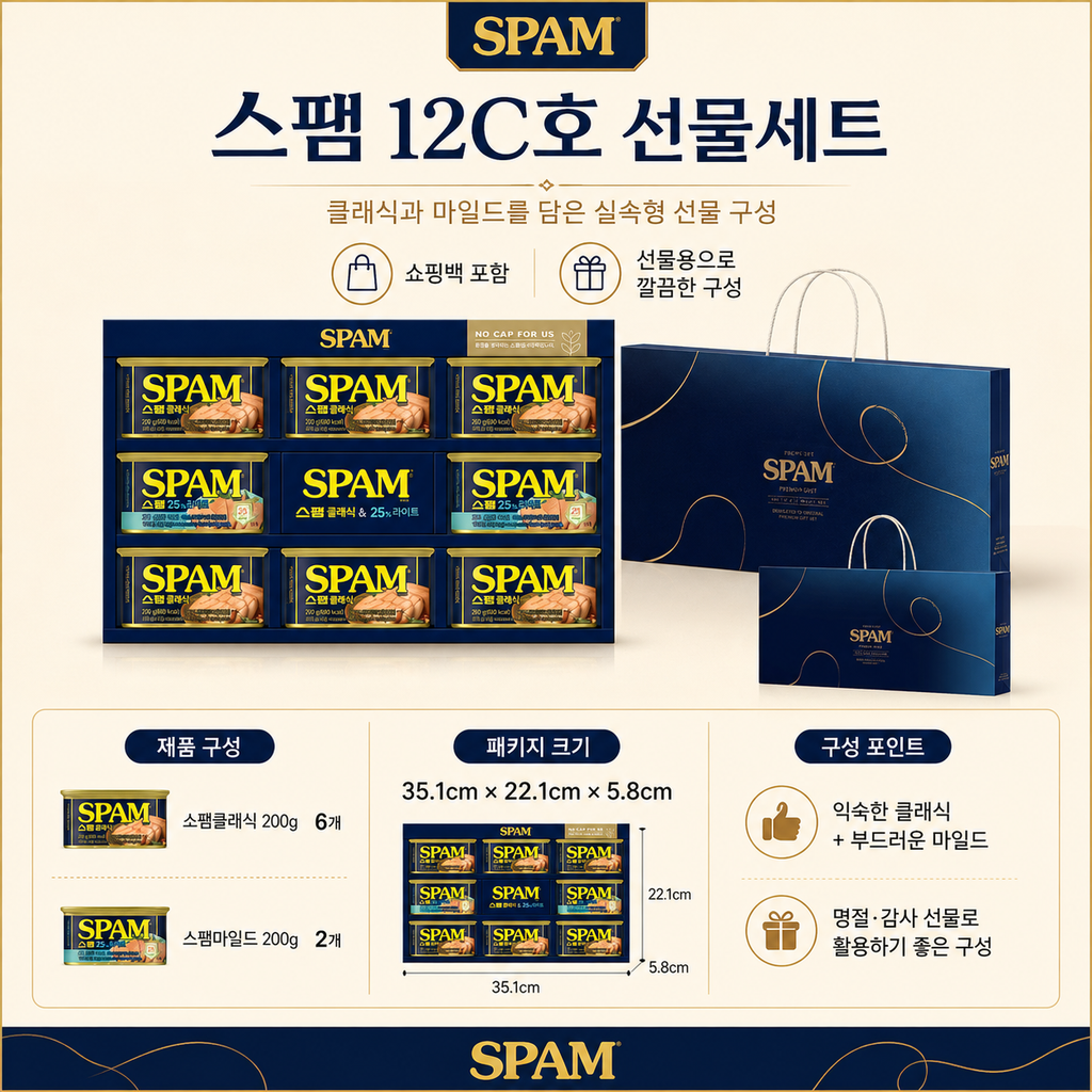스팸 햄 12호 선물세트 클래식과 마일드를 담은 선물