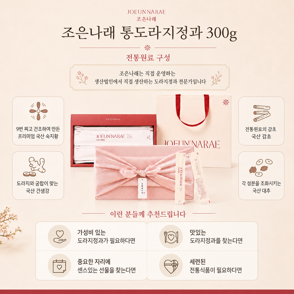 추석선물 도라지정과, 조은나래 통도라지정과